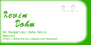 kevin dohm business card